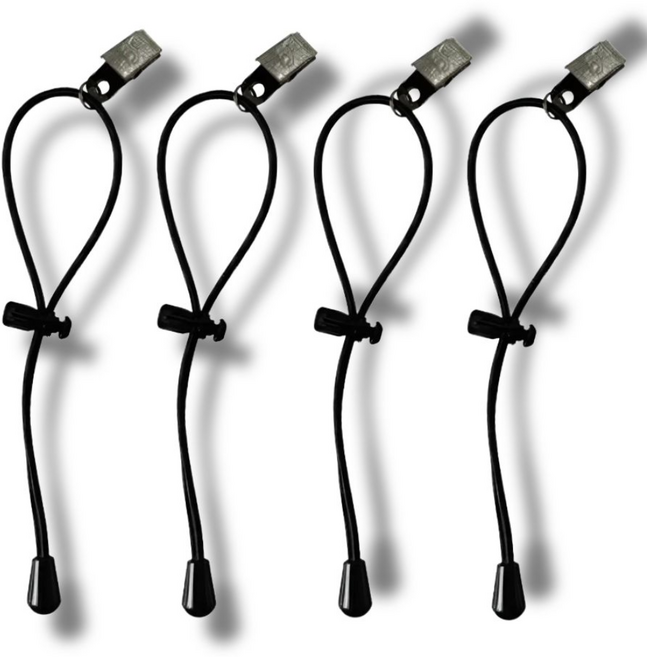 바지밑단 끌림 방지 스트랩 클립 집게, 4개, 블랙