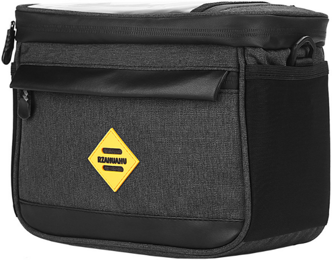 자전거 핸들바 대용량 방수 가방 스마트폰 거치백, 1개, 블랙