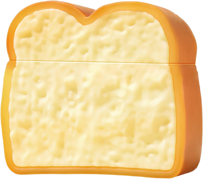 SUKI 귀여운 토스트 디자인 에어팟케이스, 1개, 노란색, 에어팟 1/2세대