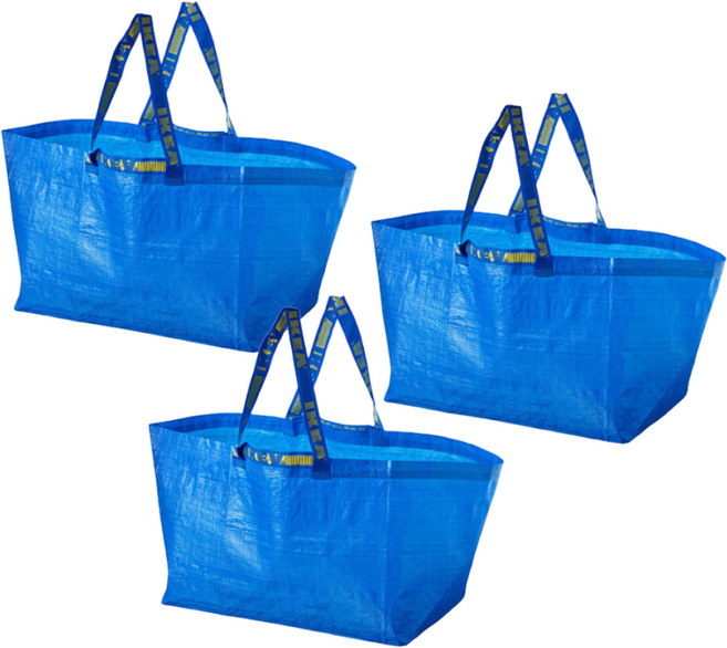 이케아 타포린백 다용도백 대형 쇼핑백 장바구니, 오션, 3개