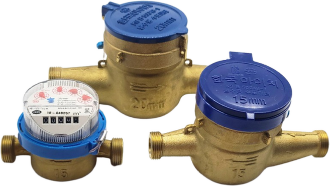 가정용 수도계량기 15mm 수도미터기 습식 건식 수도미터 20mm, 습식15mm, 1개