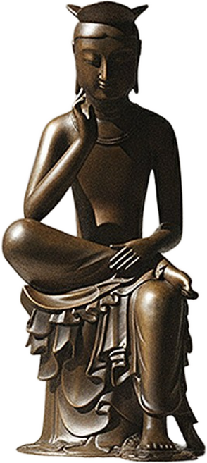 [여진불교X무형문화재 이진형장인] 청동 미륵보살 반가사유상굿즈 불상미니어처 20cm (스탠드포함) 국내생산 박물관기념품 박물관굿즈, 20cm 브라운