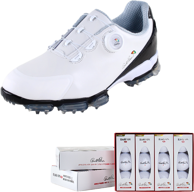 아놀드파마 국산 스파이크 골프화 남성용 챔피언2 + 3피스 골프공 1더즌 12개입 사은품