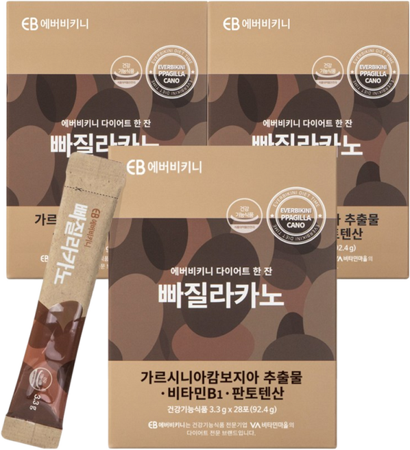 에버비키니 다이어트 한잔 빠질라카노 커피맛 28포, 92.4g, 3개