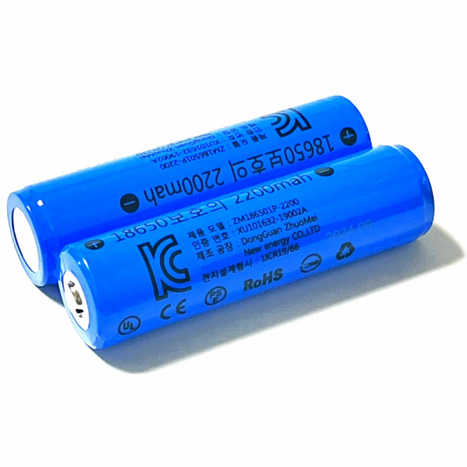 SNB 리튬이온 18650 충전지(배터리) 2200mA / 보호회로내장 69.5mm, 1개, 2개입