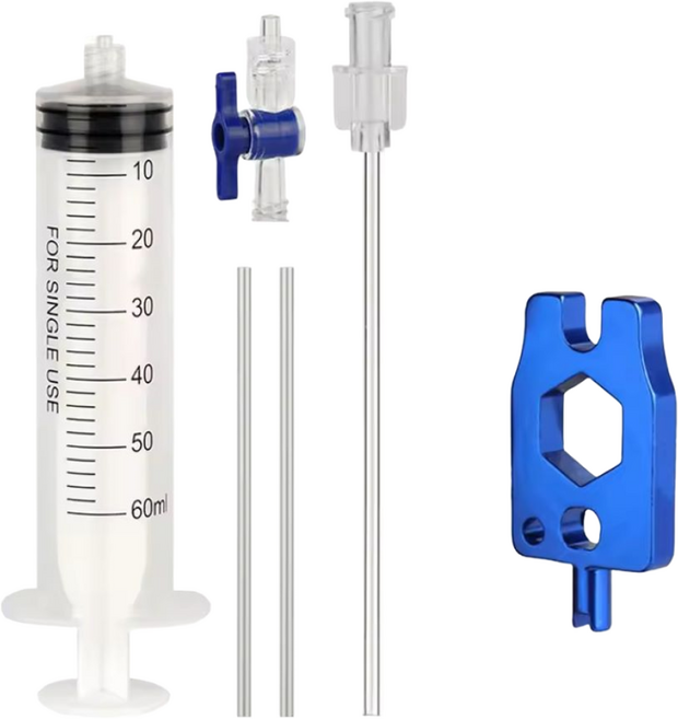 [DM] 튜블리스 타이어 실란트 주입기 세트 [주사기 호스 스위치 밸브툴 세트], WH, 1세트