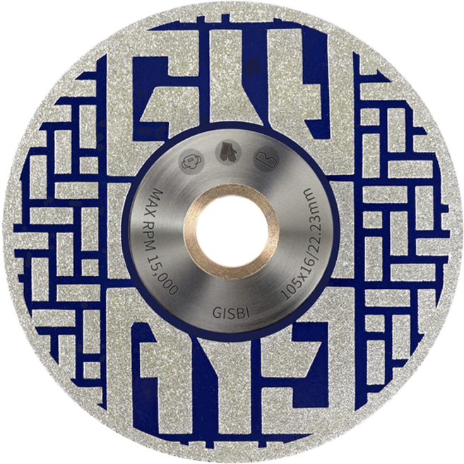 지스비 프리미엄 멀티 다이아몬드 날 105mm 타일 대리석 철근 콘크리트 절단 연마 GCD 04D 001, 1개