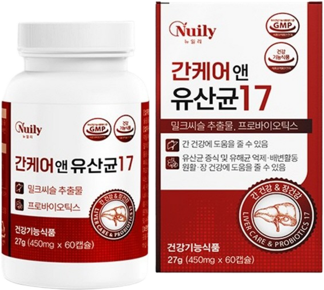 간건강 장건강 동시케어 간케어앤유산균17 4통 8개월분 밀크씨슬 실리마린130mg 1억 12종혼합유산균 프로바이오틱스 비타민B 4종, 1세트, 240회분