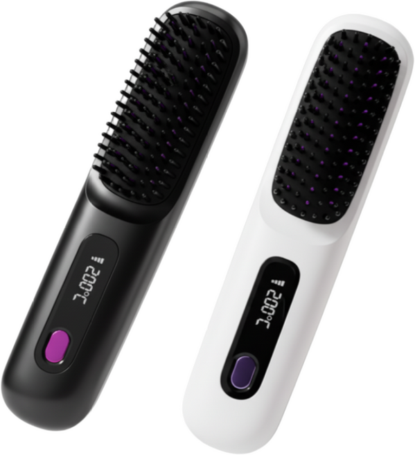 랜턴스 무선 헤어브러쉬 헤어스타일러 빗고데기, 화이트, 화이트