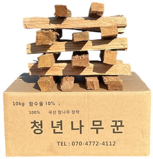 청년나무꾼들 국산 100% 참나무 장작 (~14시 오늘출고), 10kg, 1박스