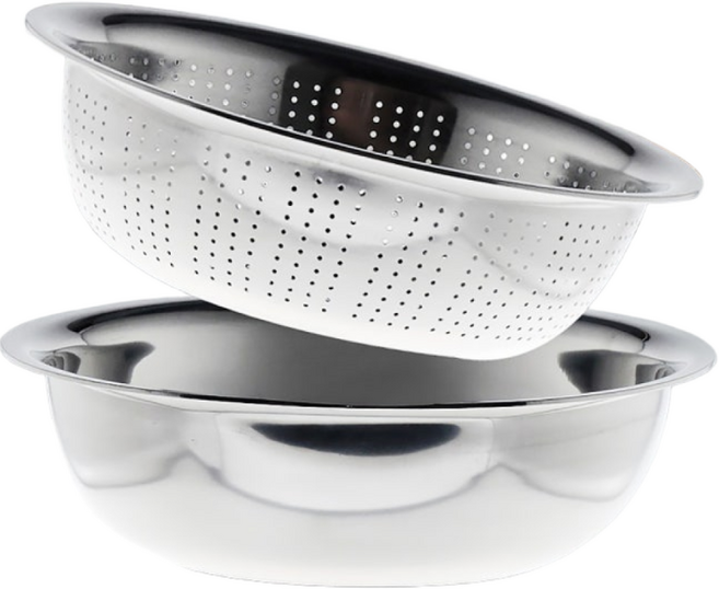 [한정 특가] 스텐 대형 특대형 김장 믹싱볼 양푼 2종 세트, 1개, 쿠헨바움 스테인레스 대형볼 2종 세트