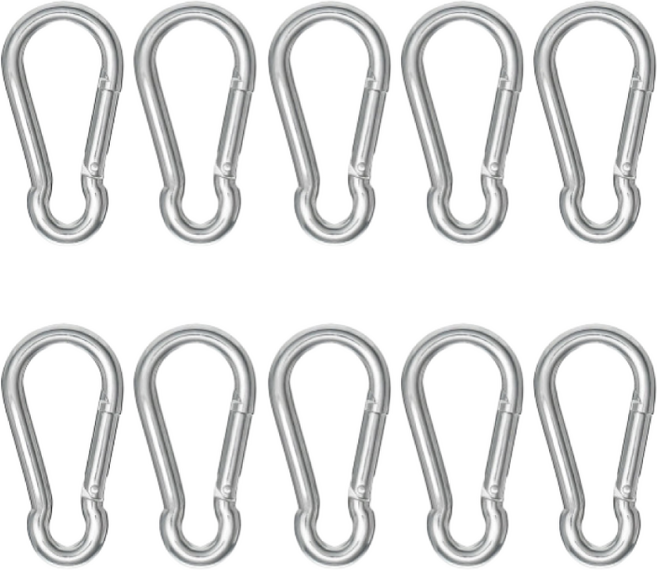 스텐 304 카라 비너 비나 잠금 고리 등산 캠핑 텐트, 10개, 스텐비너