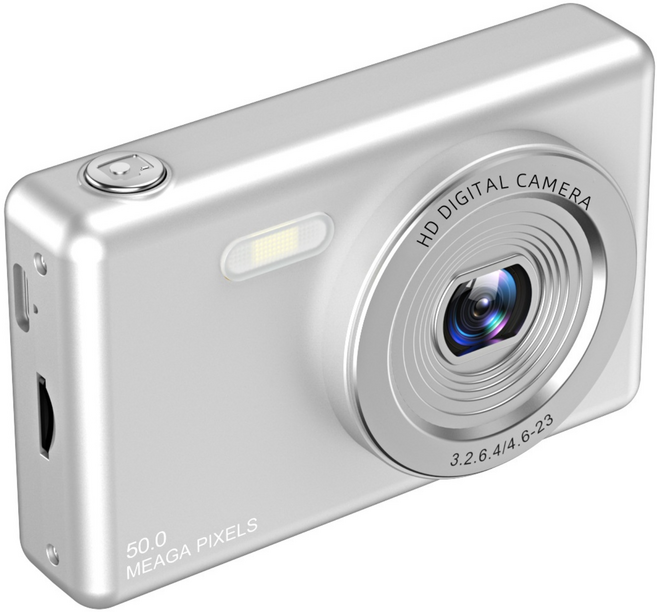 PYHO 4k 고화질 레트로 디지털카메라 입문 셀카 여행용 휴대용 소형카메라, 은색