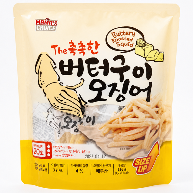 [주식회사 늘빈]더 촉촉한 버터구이 오징어 536g, 1개, 1g