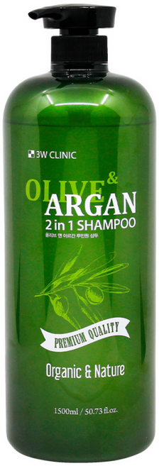 3W클리닉 올리브&아르간 투인원 샴푸 샴푸린스겸용, 1개, 1.5L