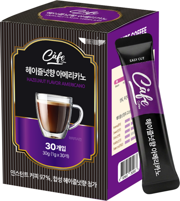 헤이즐넛 아메리카노 원두커피믹스, 1개, 30개입, 1g