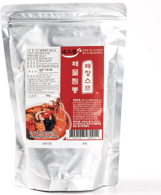6위 - 사그람 해물짬뽕맛 짬뽕 분말 스프, 1개, 500g