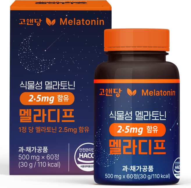 고앤당 식물성 멜라토닌 2.5mg 함유 멜라디프 (2개월분), 1개, 60정