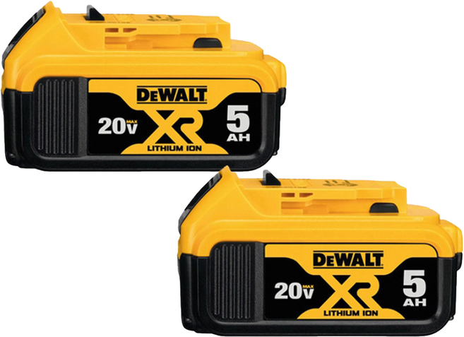 디월트 20V MAX 5.0Ah 리튬이온 배터리 DCB184, 2개