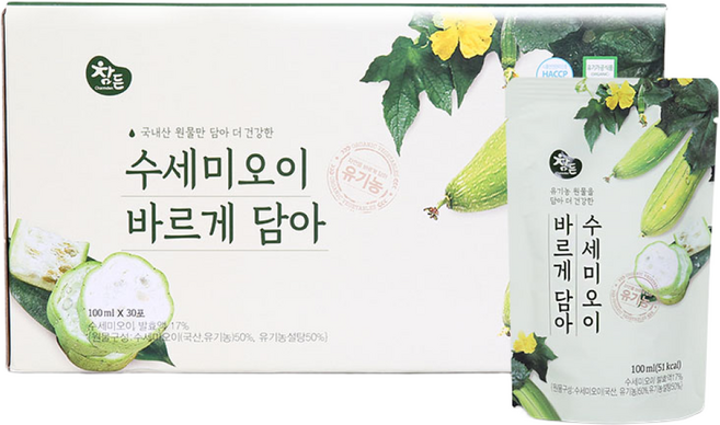 참든 유기농 수세미 오이 바르게 담아 수세미즙 수세미발효액 수세미액기스 발효액 100ml, 30개
