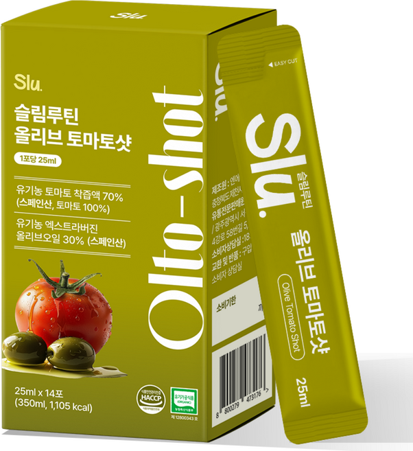 슬림루틴 슬루 올토샷 유기농 토마토 올리브오일 스틱, 1개, 25ml