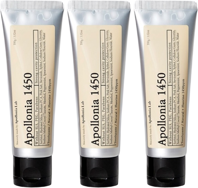 아폴로니아1450 치과의사가 만든 착한고불소 어린이 가족치약, 100g, 3개