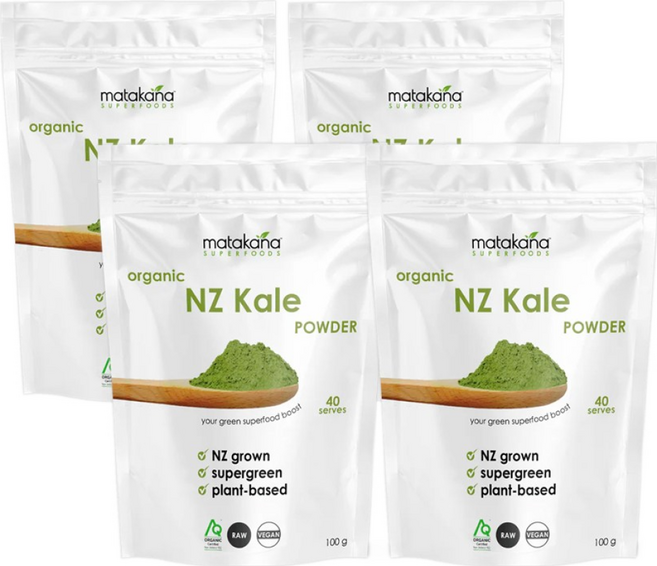 뉴질랜드 유기농 컬리케일파우더 / Organic NZ Kale Powder, 4개, 100g