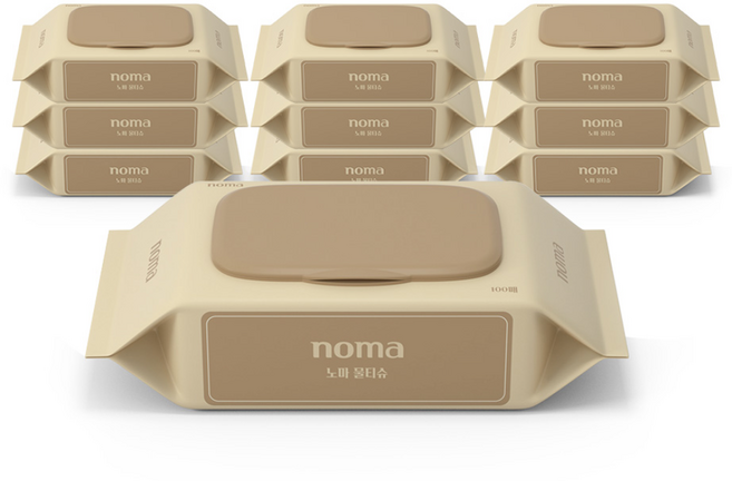 노마 물티슈 베이직 100매 캡형, 10개