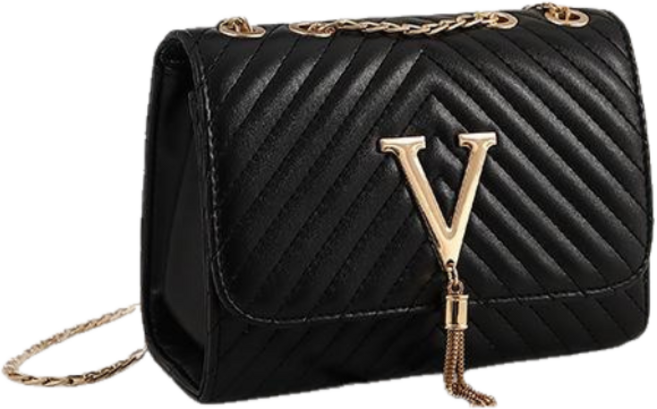 SHOPPI 스트라이프 가죽 태슬 크로스백 숄더백