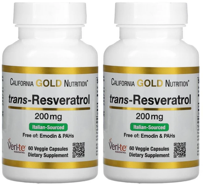캘리포니아 골드 뉴트리션 트랜스 레스베라트롤 60정 x 2개 - 쿠팡