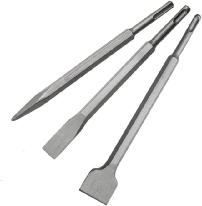 베어툴 SDS PLUS 3종 (포인트 + 20mm플랫 + 40mm플랫) 탄소강 포인트 플랫 치즐, 1세트