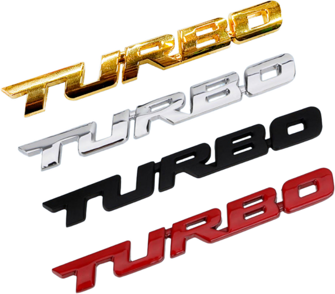 이우펄스 자동차 터보 TURBO 엠블럼 스티커 마크, 1개, 블랙