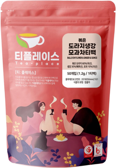 티플레이스 볶은 도라지생강모과차 삼각티백, 2개, 50개입, 1g, 1.2g