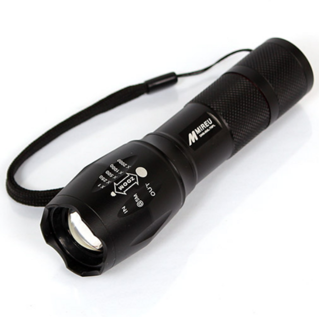 MIREU LED 줌 라이트 손전등 DNS-XML-T6PL, 블랙, 1개