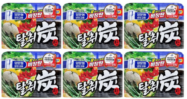 애경 냉장고 탈취제 탈취탄 양문형, 6개, 240g