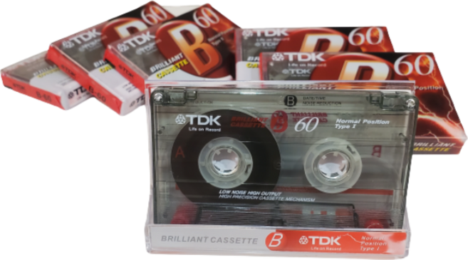 TDK 오디오 카세트 공테이프 60분 5개입 고품질 녹음 음악 어학용, TDK 오디오 카세트 테이프 60분 10개 세트, 투명
