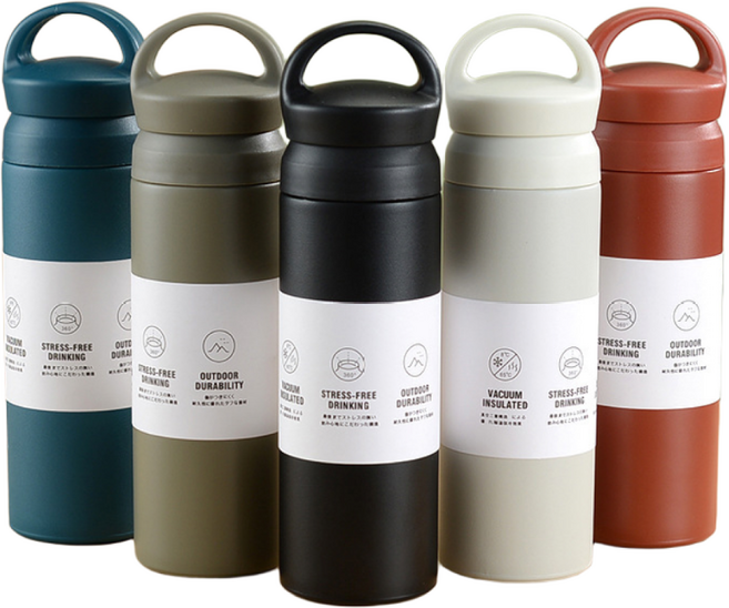 2개세트 손잡이 텀블러 보냉 보온병 500ml 스텐 텀블러, DMTBL2_블랙, 아이보리