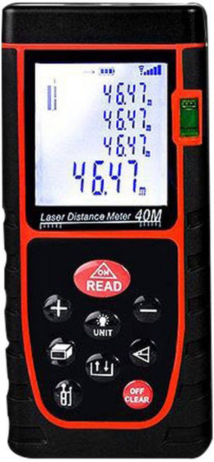 파인큐브 초소형 레이저 줄자 거리측정기 레드, 1개