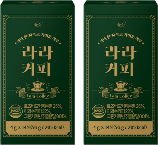 늘상 라라커피, 4g, 2박스, 14개입