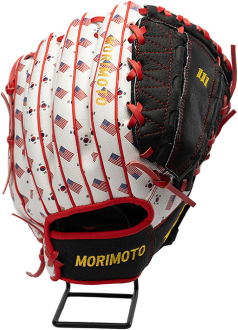 모리모토 M380 가죽 유소년 야구글러브 티볼글러브, 힌지웹, 1개