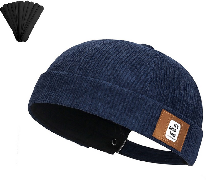 BELLEAURA 남여공용 레더라벨 코듀로이 와치캡 레옹모자 커플모자 챙없는 골무모자 (모자 오염방지패드 지급)