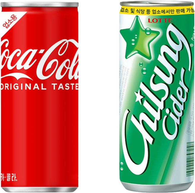 코카콜라 칠성사이다 2종 30캔 세트, 1세트, 245ml