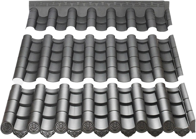 [당일출고] 호가 처마기와지붕 - 실내외인테리어 처마 기와 벽장식, 처마기와지붕_조립확장형(중)110cm x 44cm