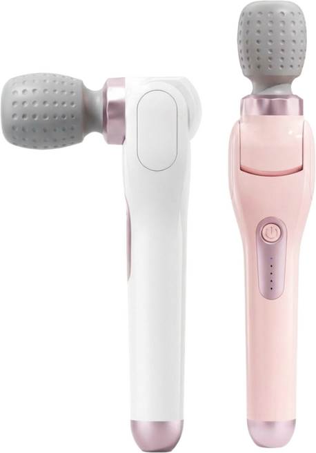 Roybro 로이브로 MKN-02 180도 꺽임 강력 마사지기 핸디형 5단 모드 강력 진동 마사지기, 화이트