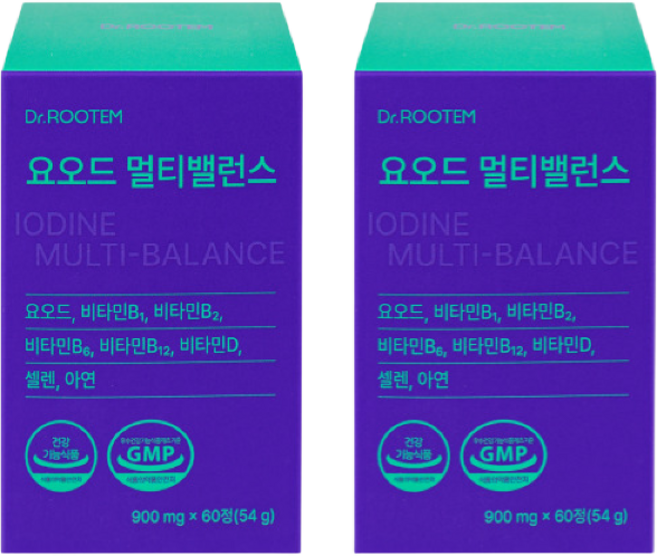 요오드영양제 갑상선영양제 아이오딘 요오드 갑상선 건강 iodine, 2세트, 60정