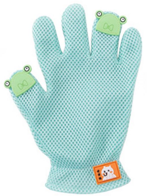 딩동펫 반려동물 메쉬 털제거 장갑 오른손착용, 그린, 1개