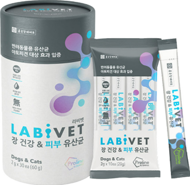 종근당라비벳 반려동물 영양제, 30회분, 피부/피모+장건강, 1개