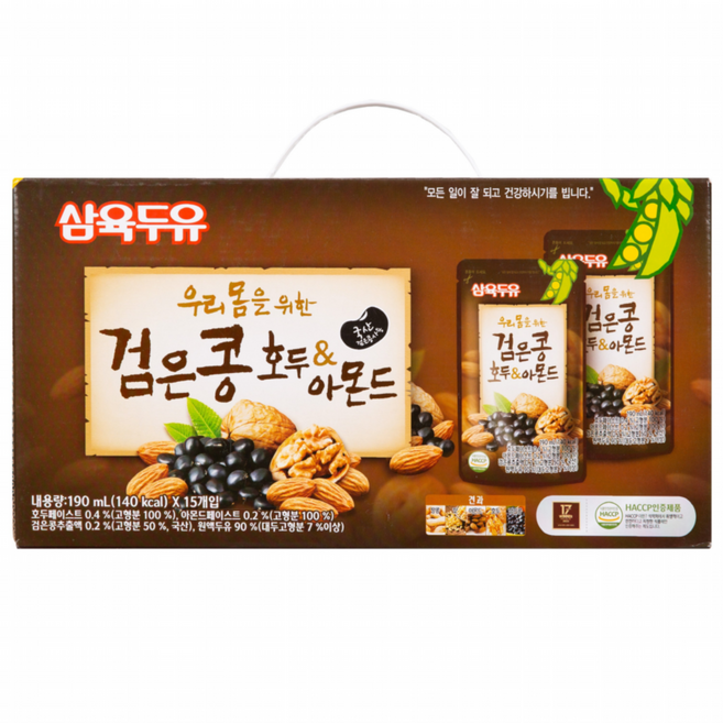 삼육두유 검은콩 호두 앤 아몬드 파우치 190ml, 45개