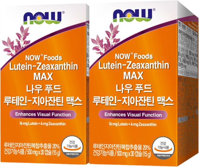 나우푸드 루테인 지아잔틴 맥스, 30정, 2개