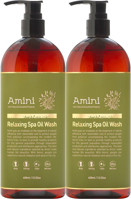 아미니 릴렉싱 스파오일워시 허브향, 400ml, 2개
